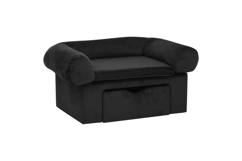 Koiran sohva vetolaatikolla musta 75x50x38 cm plyysi - Musta - Urheilu & vapaa-aika - Eläimille - Koira - Koirien kalusteet - Koiran peti & koiran sänky