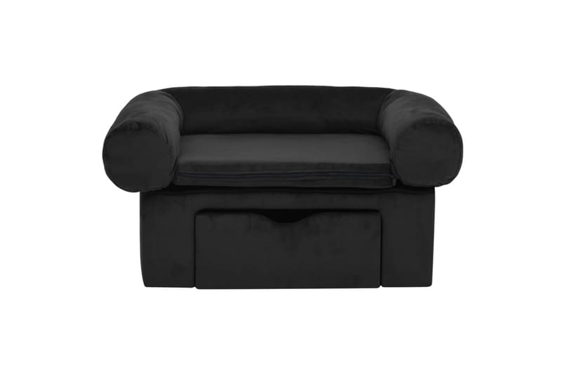 Koiran sohva vetolaatikolla musta 75x50x38 cm plyysi - Musta - Urheilu & vapaa-aika - Eläimille - Koira - Koirien kalusteet - Koiran peti & koiran sänky