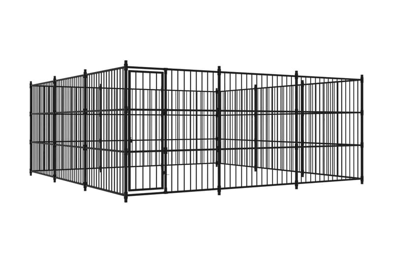 Koiran ulkohäkki 450x450x185 cm - Musta - Koirien kalusteet - Koirankoppi & koiratarha