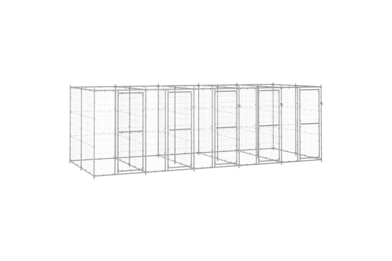 Koiran ulkohäkki galvanoitu teräs 12,1 m² - Urheilu & vapaa-aika - Eläimille - Koira - Koirien kalusteet