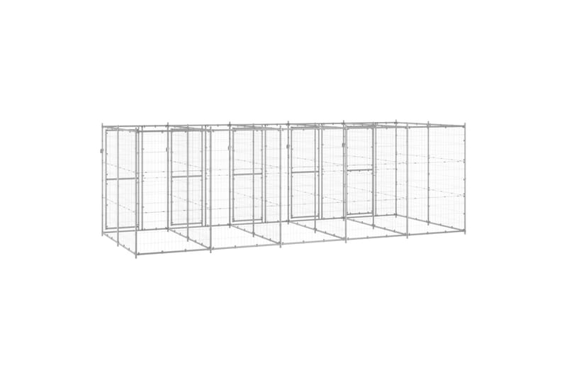 Koiran ulkohäkki galvanoitu teräs 12,1 m² - Urheilu & vapaa-aika - Eläimille - Koira - Koirien kalusteet