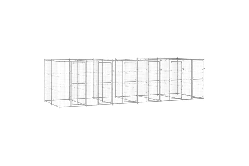 Koiran ulkohäkki galvanoitu teräs 14,52 m² - Urheilu & vapaa-aika - Eläimille - Koira - Koirien kalusteet