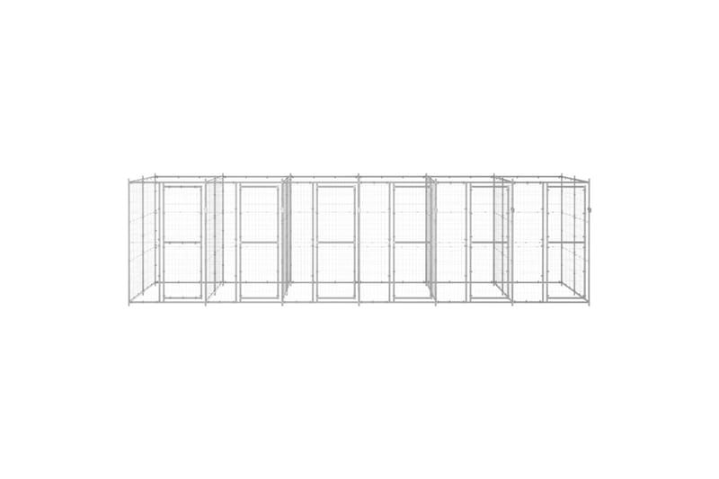 Koiran ulkohäkki galvanoitu teräs 14,52 m² - Urheilu & vapaa-aika - Eläimille - Koira - Koirien kalusteet