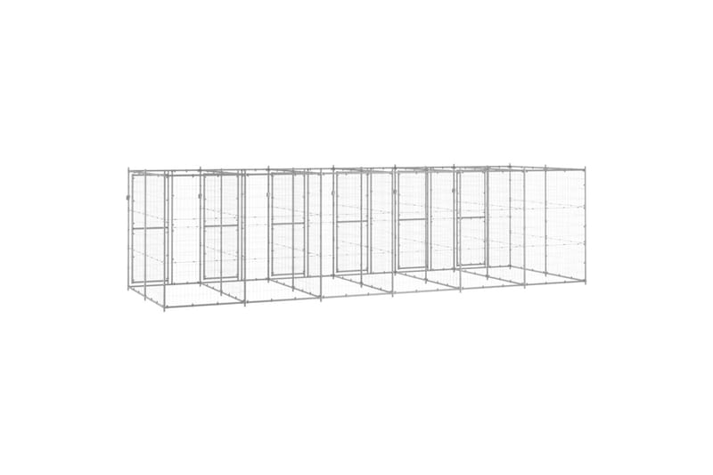 Koiran ulkohäkki galvanoitu teräs 14,52 m² - Urheilu & vapaa-aika - Eläimille - Koira - Koirien kalusteet