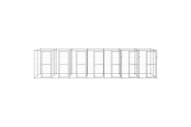Koiran ulkohäkki galvanoitu teräs 16,94 m² - Urheilu & vapaa-aika - Eläimille - Koira - Koirien kalusteet