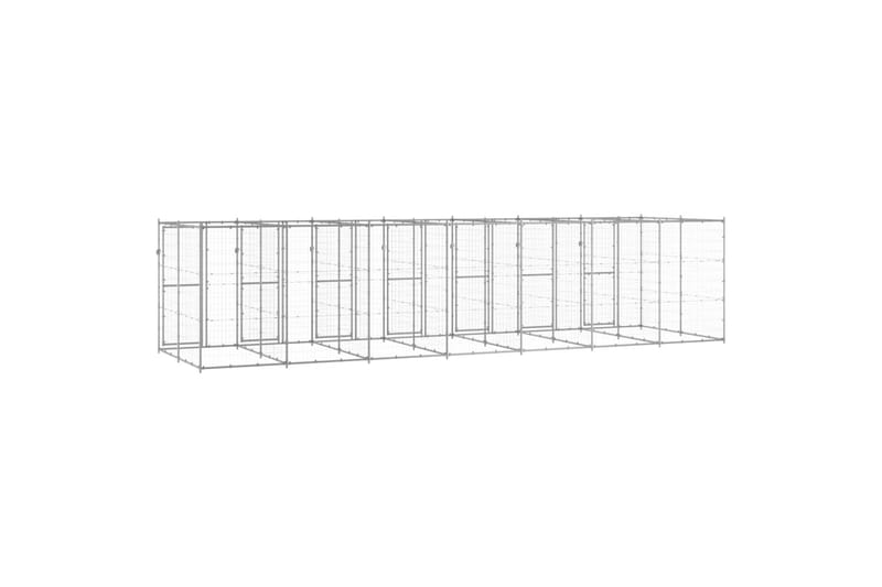 Koiran ulkohäkki galvanoitu teräs 16,94 m² - Urheilu & vapaa-aika - Eläimille - Koira - Koirien kalusteet