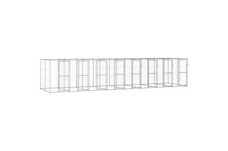 Koiran ulkohäkki galvanoitu teräs 19,36 m² - Urheilu & vapaa-aika - Eläimille - Koira - Koirien kalusteet