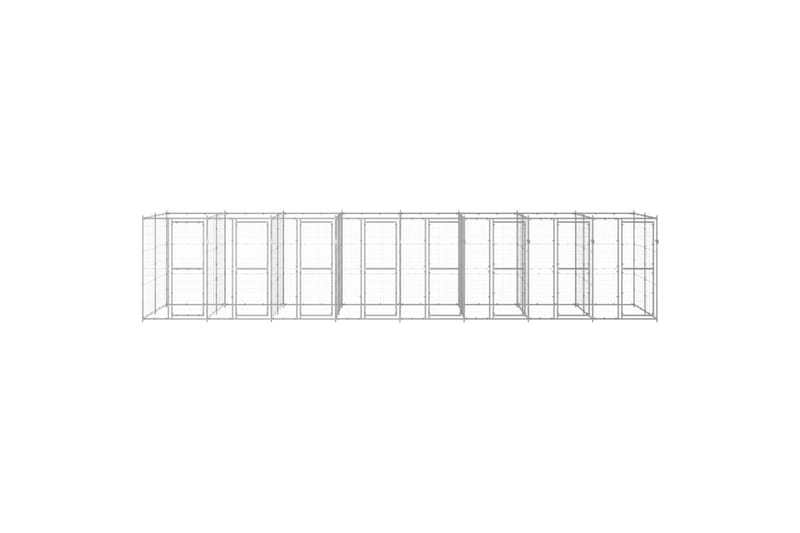 Koiran ulkohäkki galvanoitu teräs 19,36 m² - Urheilu & vapaa-aika - Eläimille - Koira - Koirien kalusteet