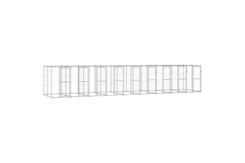 Koiran ulkohäkki galvanoitu teräs 21,78 m² - Urheilu & vapaa-aika - Eläimille - Koira - Koirien kalusteet