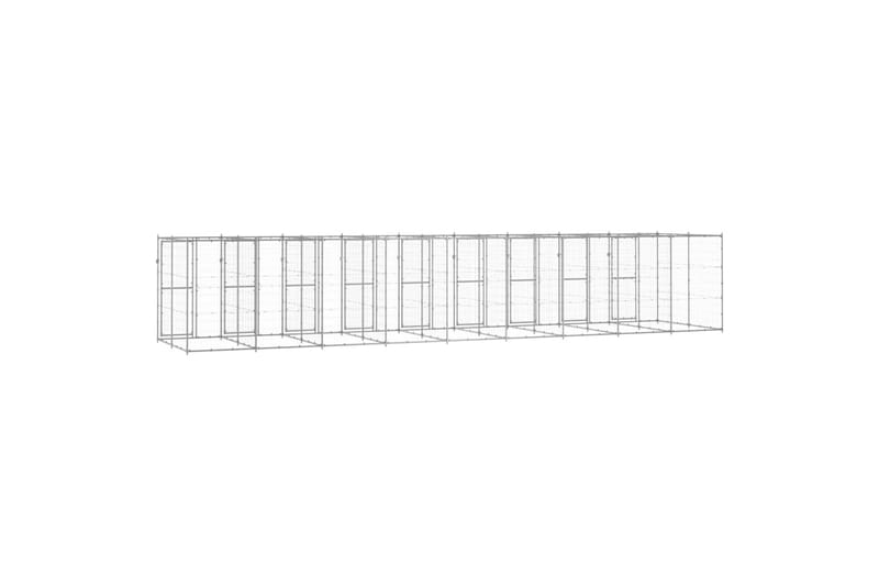 Koiran ulkohäkki galvanoitu teräs 21,78 m² - Urheilu & vapaa-aika - Eläimille - Koira - Koirien kalusteet