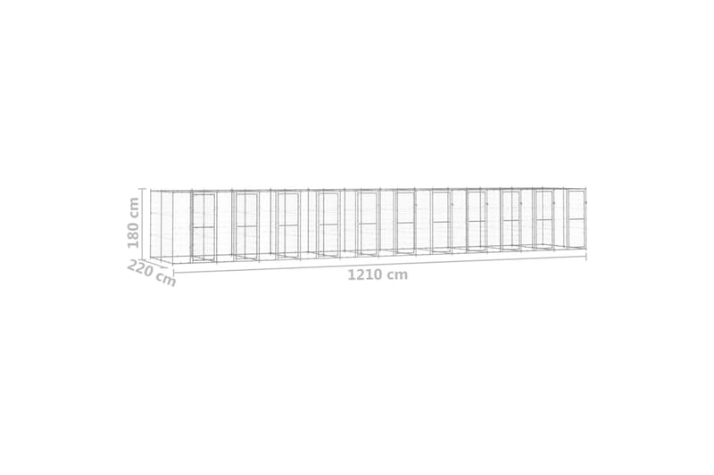 Koiran ulkohäkki galvanoitu teräs 26,62 m² - Urheilu & vapaa-aika - Eläimille - Koira - Koirien kalusteet