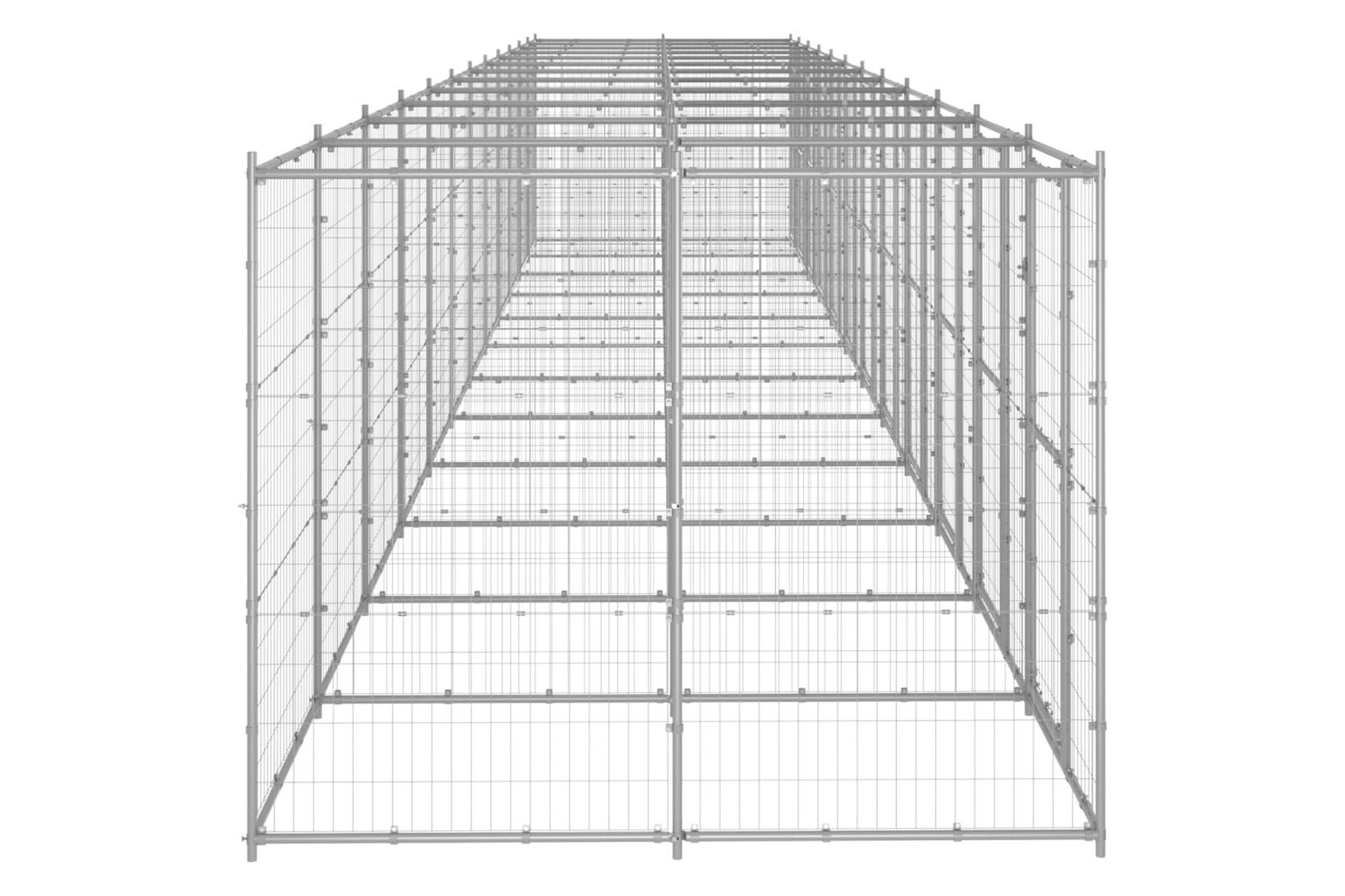 Koiran ulkohäkki galvanoitu teräs 29,04 m² - Urheilu & vapaa-aika - Eläimille - Koira - Koirien kalusteet
