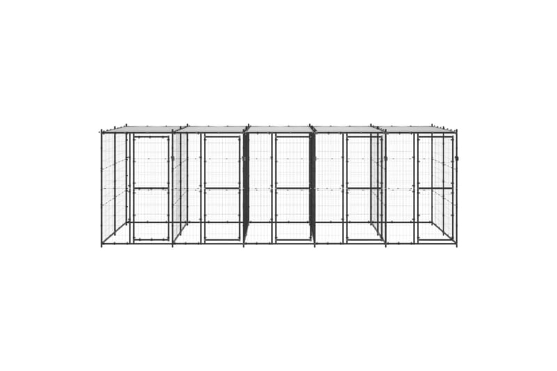 Koiran ulkohäkki katolla teräs 12,1 m² - Urheilu & vapaa-aika - Eläimille - Koira - Koirien kalusteet
