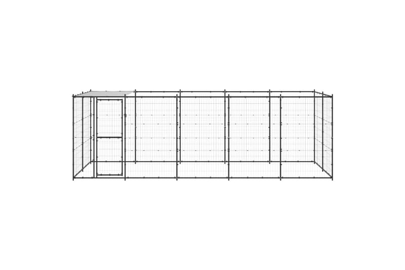 Koiran ulkohäkki katolla teräs 12,1 m² - Urheilu & vapaa-aika - Eläimille - Koira - Koirien kalusteet