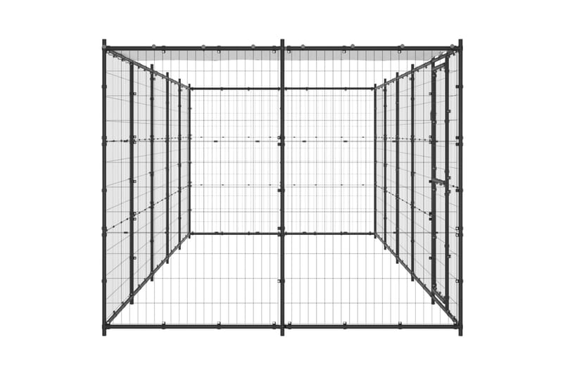 Koiran ulkohäkki katolla teräs 12,1 m² - Urheilu & vapaa-aika - Eläimille - Koira - Koirien kalusteet