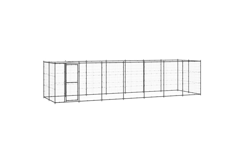 Koiran ulkohäkki katolla teräs 16,94 m² - Urheilu & vapaa-aika - Eläimille - Koira - Koirien kalusteet