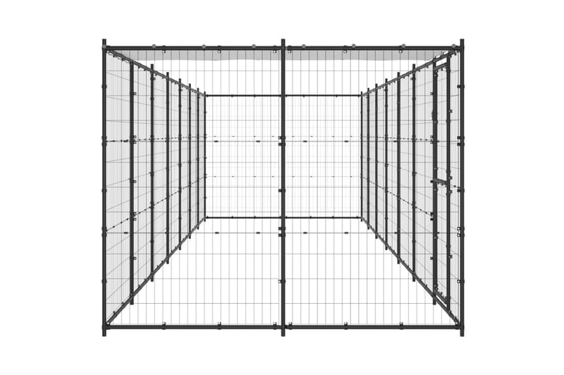 Koiran ulkohäkki katolla teräs 16,94 m² - Koirien kalusteet - Koiraportti & koira-aitaus