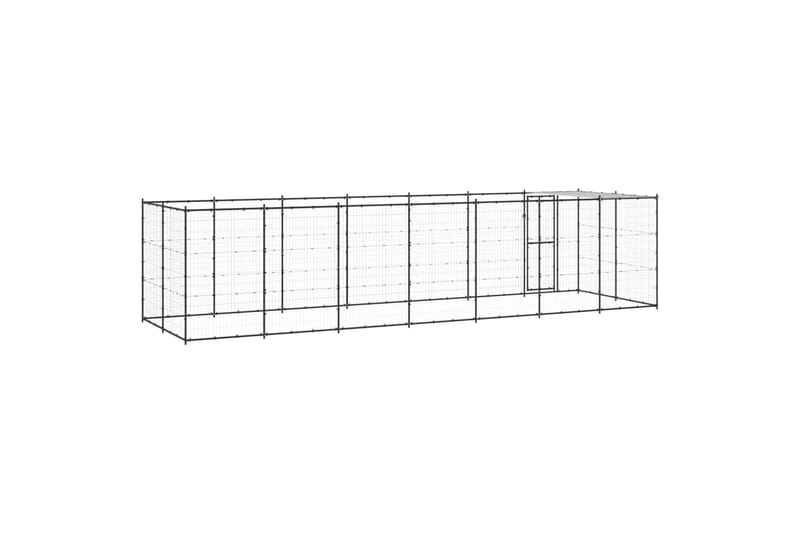 Koiran ulkohäkki katolla teräs 16,94 m² - Urheilu & vapaa-aika - Eläimille - Koira - Koirien kalusteet