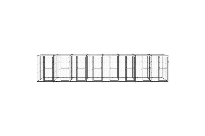 Koiran ulkohäkki katolla teräs 19,36 m² - Urheilu & vapaa-aika - Eläimille - Koira - Koirien kalusteet