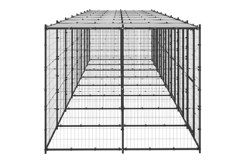 Koiran ulkohäkki katolla teräs 19,36 m² - Urheilu & vapaa-aika - Eläimille - Koira - Koirien kalusteet