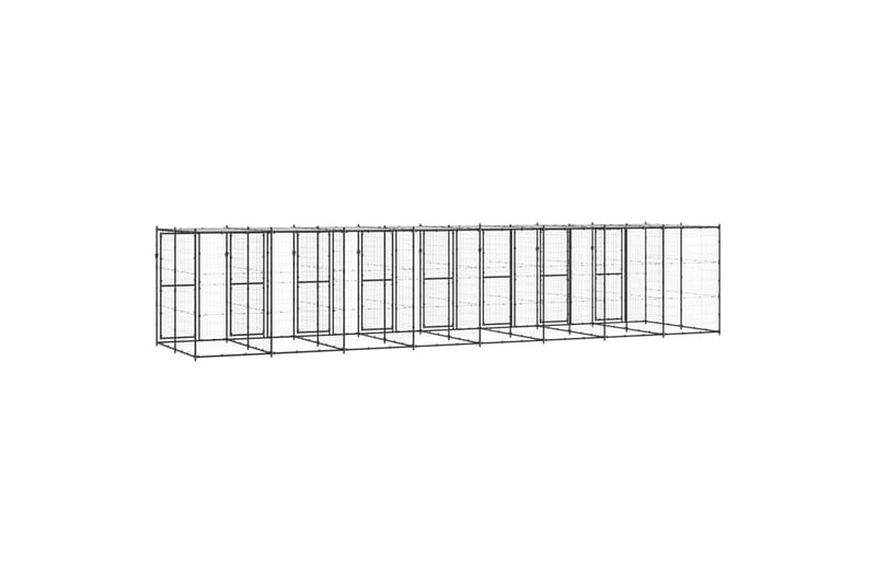 Koiran ulkohäkki katolla teräs 19,36 m² - Urheilu & vapaa-aika - Eläimille - Koira - Koirien kalusteet