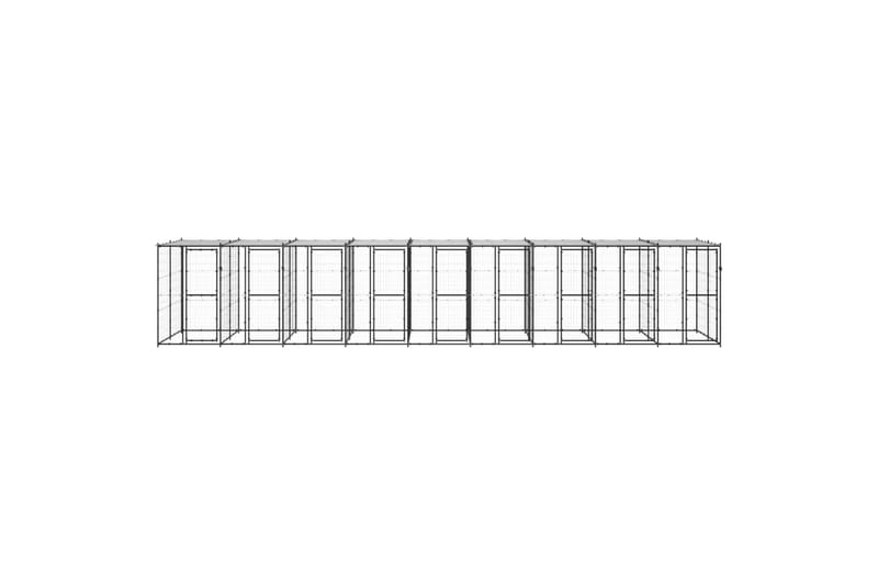 Koiran ulkohäkki katolla teräs 21,78 m² - Urheilu & vapaa-aika - Eläimille - Koira - Koirien kalusteet