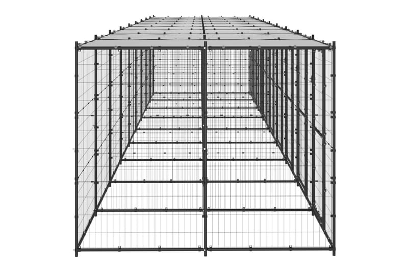 Koiran ulkohäkki katolla teräs 21,78 m² - Urheilu & vapaa-aika - Eläimille - Koira - Koirien kalusteet