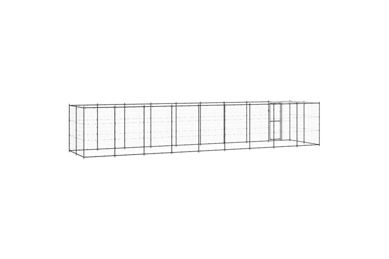 Koiran ulkohäkki katolla teräs 21,78 m² - Urheilu & vapaa-aika - Eläimille - Koira - Koirien kalusteet