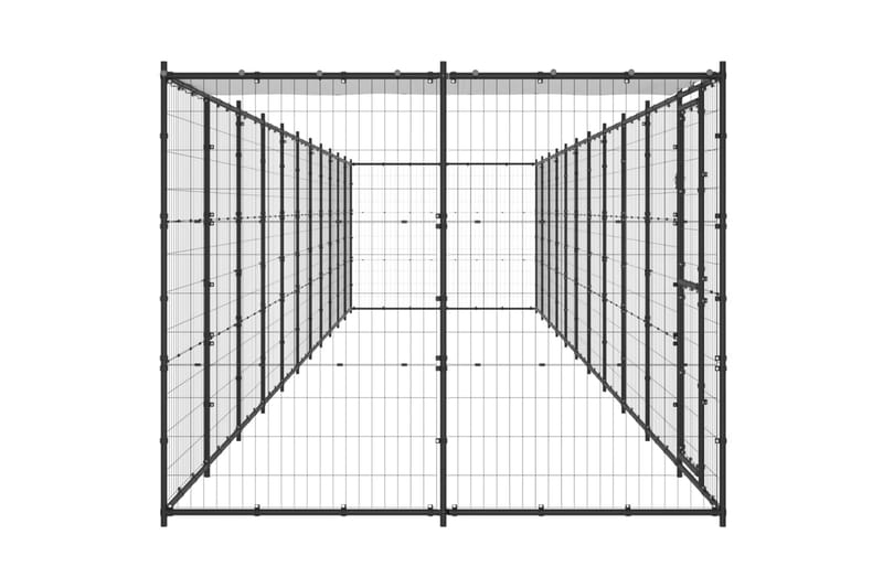 Koiran ulkohäkki katolla teräs 26,62 m² - Koirien kalusteet - Koiraportti & koira-aitaus