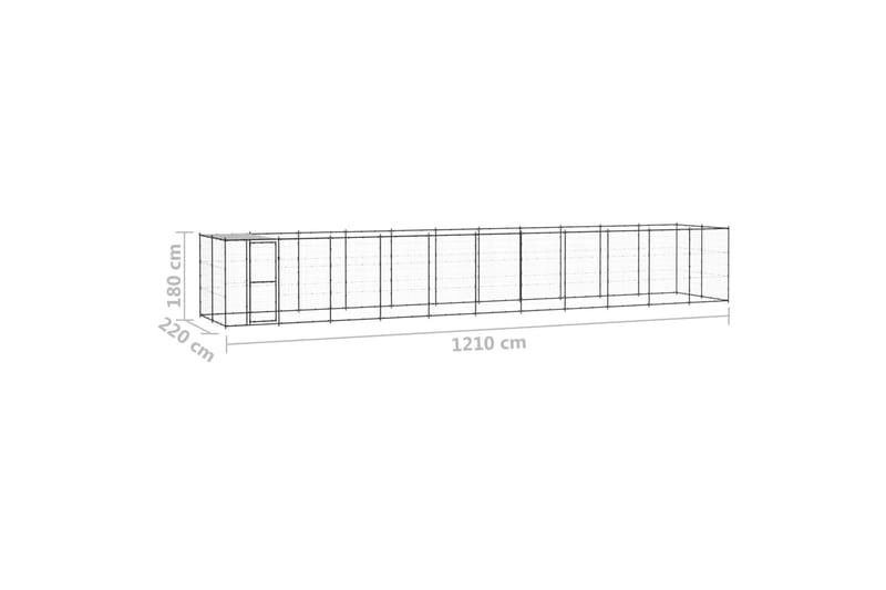 Koiran ulkohäkki katolla teräs 26,62 m² - Koirien kalusteet - Koiraportti & koira-aitaus