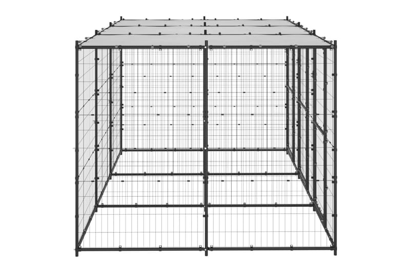Koiran ulkohäkki katolla teräs 7,26 m² - Urheilu & vapaa-aika - Eläimille - Koira - Koirien kalusteet