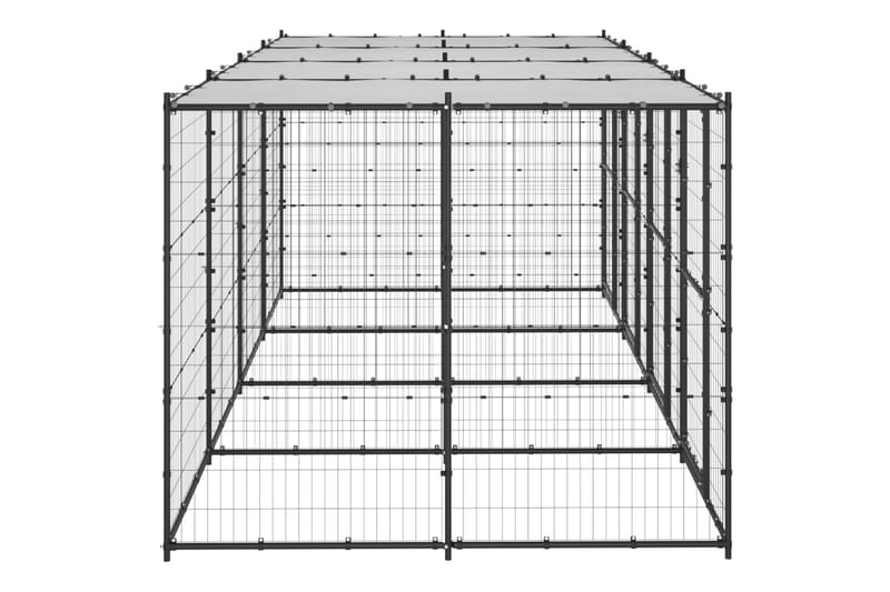 Koiran ulkohäkki katolla teräs 9,68 m² - Urheilu & vapaa-aika - Eläimille - Koira - Koirien kalusteet