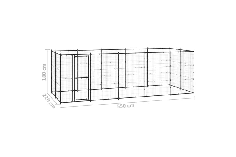 Koiran ulkohäkki teräs 12,1 m² - Koirien kalusteet - Koiraportti & koira-aitaus