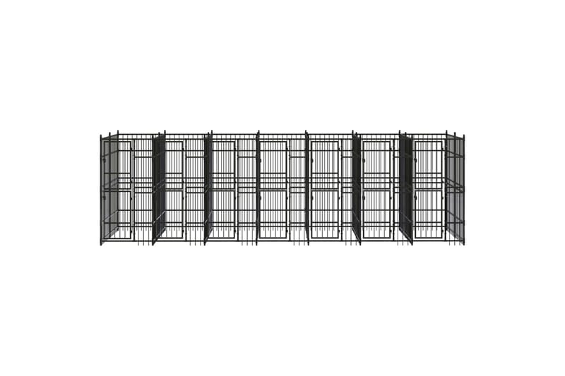 Koiran ulkohäkki teräs 12,9 m² - Musta - Urheilu & vapaa-aika - Eläimille - Koira - Koirien kalusteet