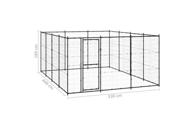 Koiran ulkohäkki teräs 14,52 m² - Urheilu & vapaa-aika - Eläimille - Koira - Koirien kalusteet