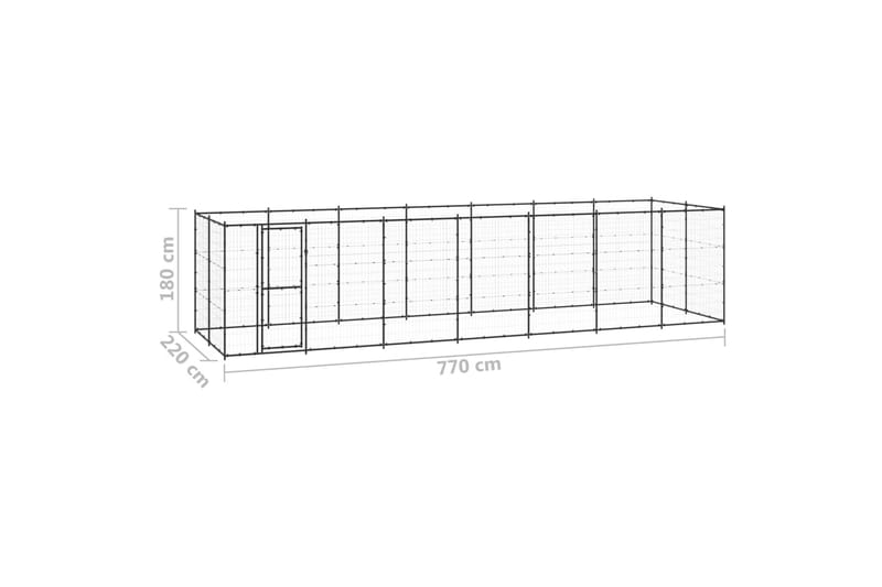 Koiran ulkohäkki teräs 16,94 m² - Koirien kalusteet - Koiraportti & koira-aitaus