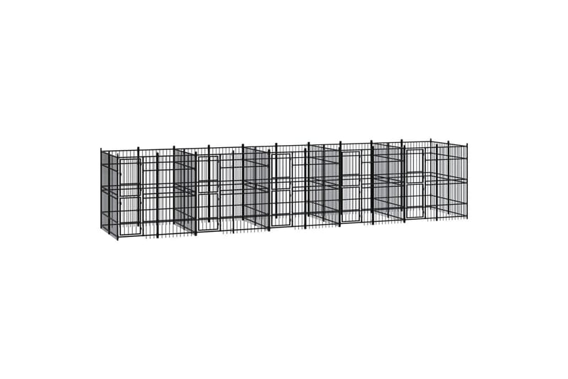 Koiran ulkohäkki teräs 18,43 m² - Musta - Urheilu & vapaa-aika - Eläimille - Koira - Koirien kalusteet