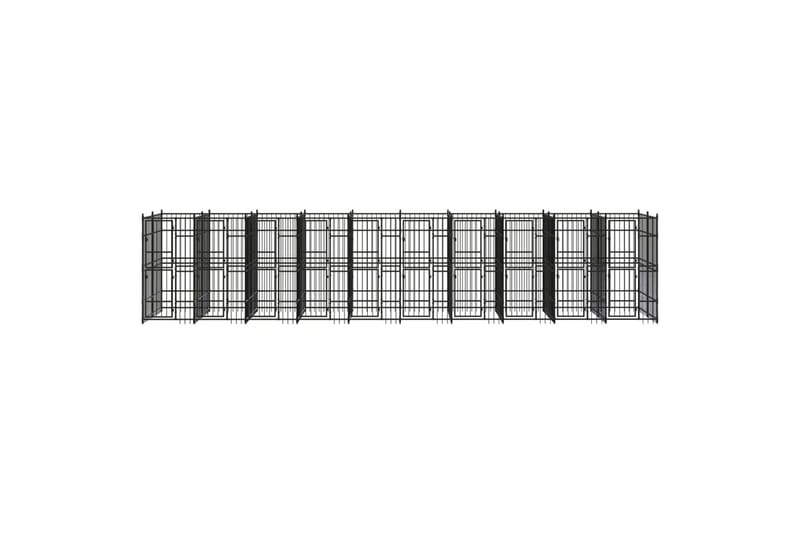 Koiran ulkohäkki teräs 18,43 m² - Musta - Koirien kalusteet - Koiraportti & koira-aitaus