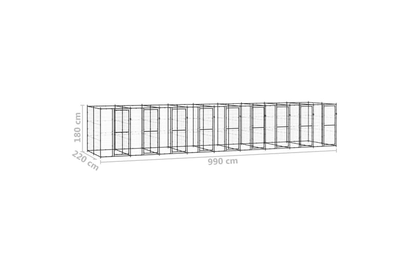Koiran ulkohäkki teräs 21,78 m² - Urheilu & vapaa-aika - Eläimille - Koira - Koirien kalusteet
