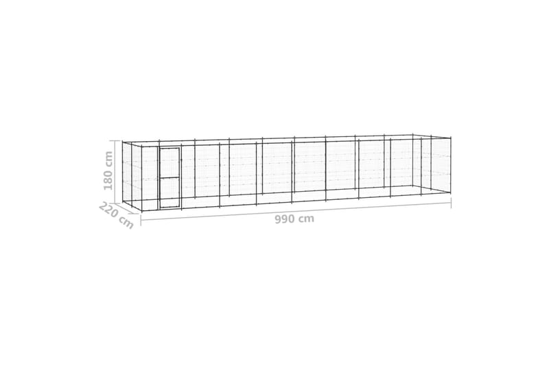 Koiran ulkohäkki teräs 21,78 m² - Urheilu & vapaa-aika - Eläimille - Koira - Koirien kalusteet