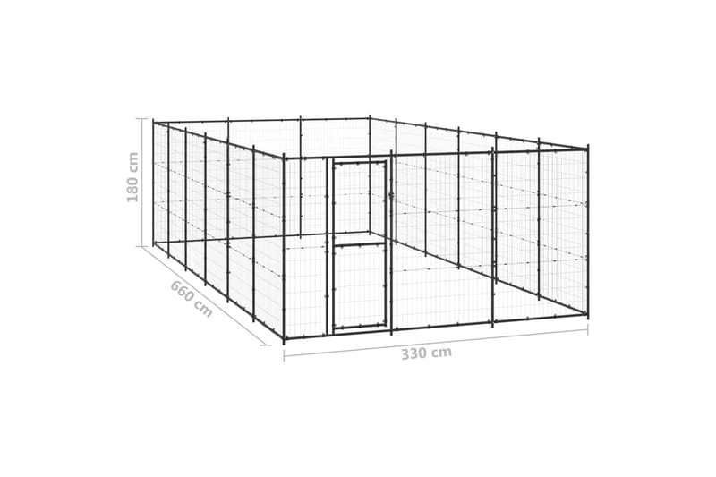 Koiran ulkohäkki teräs 21,78 m² - Koirien kalusteet - Koiraportti & koira-aitaus