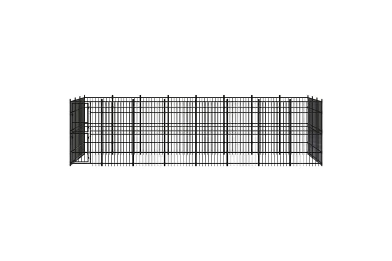 Koiran ulkohäkki teräs 22,12 m² - Musta - Urheilu & vapaa-aika - Eläimille - Koira - Koirien kalusteet