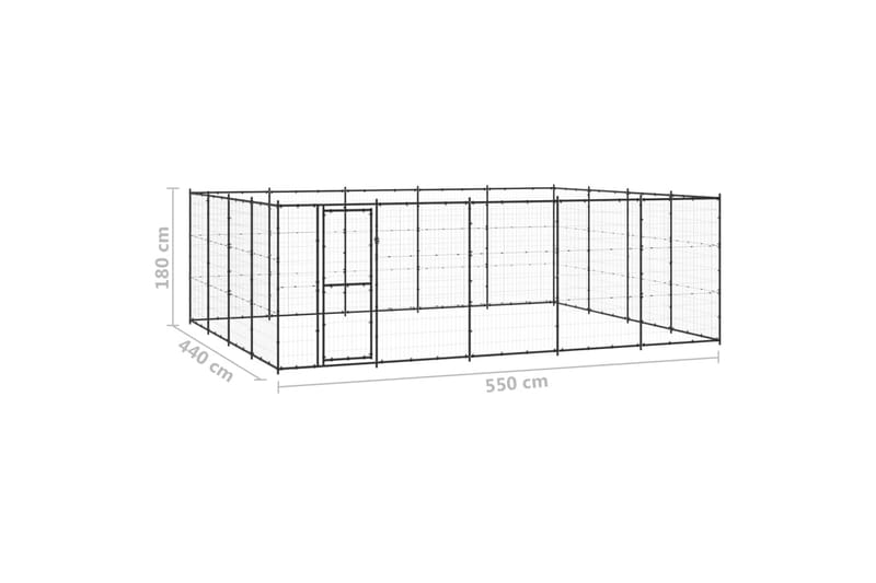 Koiran ulkohäkki teräs 24,2 m² - Urheilu & vapaa-aika - Eläimille - Koira - Koirien kalusteet