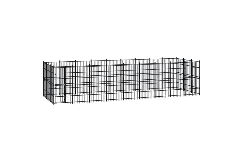 Koiran ulkohäkki teräs 24,88 m² - Musta - Urheilu & vapaa-aika - Eläimille - Koira - Koirien kalusteet
