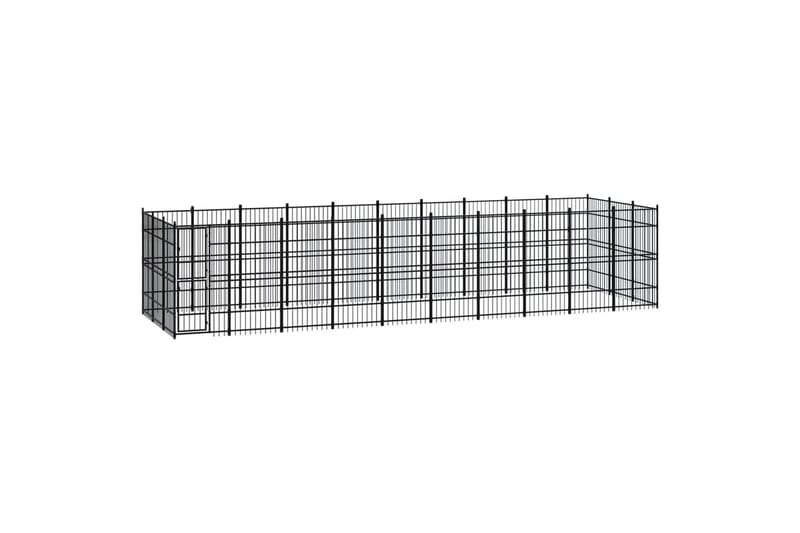 Koiran ulkohäkki teräs 27,65 m² - Musta - Urheilu & vapaa-aika - Eläimille - Koira - Koirien kalusteet