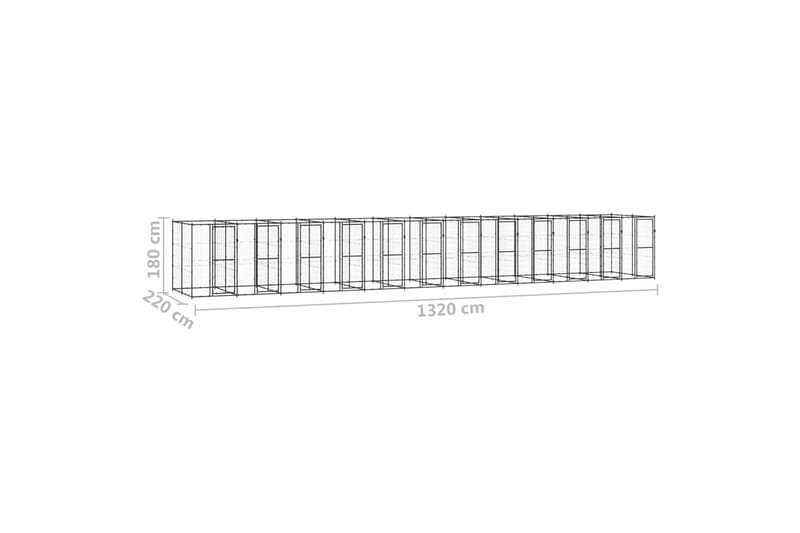 Koiran ulkohäkki teräs 29,04 m² - Koirien kalusteet - Koiraportti & koira-aitaus