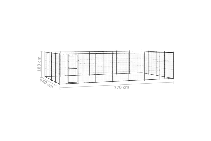 Koiran ulkohäkki teräs 33,88 m² - Urheilu & vapaa-aika - Eläimille - Koira - Koirien kalusteet