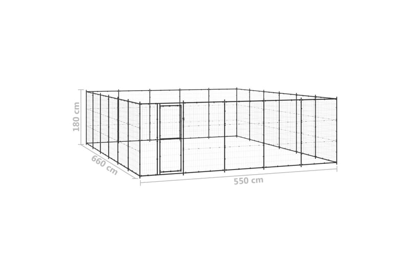 Koiran ulkohäkki teräs 36,3 m² - Urheilu & vapaa-aika - Eläimille - Koira - Koirien kalusteet
