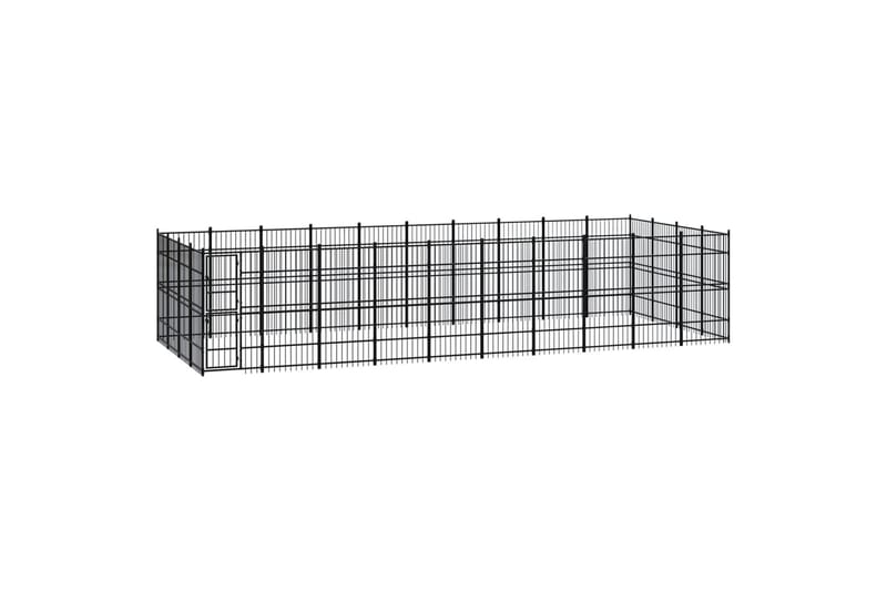 Koiran ulkohäkki teräs 36,86 m² - Musta - Urheilu & vapaa-aika - Eläimille - Koira - Koirien kalusteet