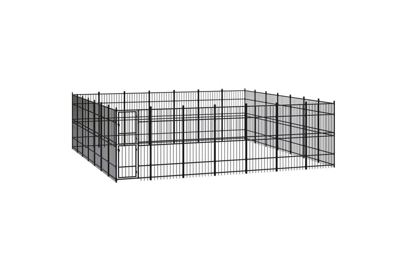Koiran ulkohäkki teräs 45,16 m² - Musta - Urheilu & vapaa-aika - Eläimille - Koira - Koirien kalusteet